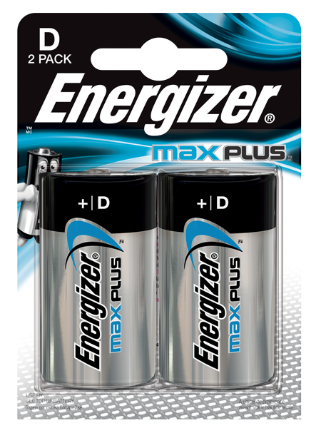 Energizer Max Plus D Alkaline Batteries (Pack 2) - E301323902 - GARDEN & PET SUPPLIES