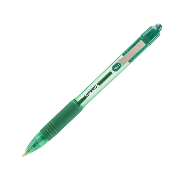 Zebra Z-Grip Smooth Rectractable Ballpoint Pen 1.0mm Tip Green (Pack 12) - 22564 - GARDEN & PET SUPPLIES