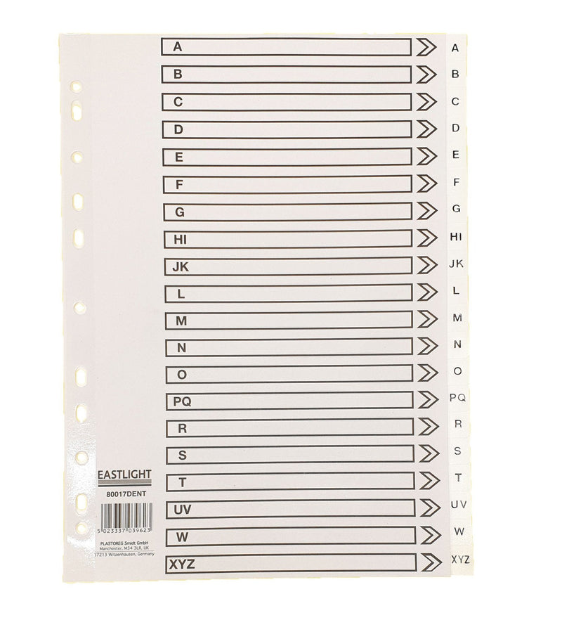 ValueX Index A-Z A4 120 Micron Polypropylene White - 80017DENT - GARDEN & PET SUPPLIES