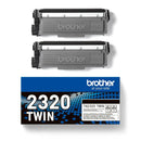 Brother Black Toner Cartridge Twin Pack 2 x 2.6k pages (Pack 2) - TN2320 - GARDEN & PET SUPPLIES