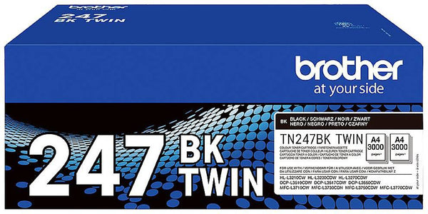 Brother Black Toner Cartridge Twin Pack 2 x 3k pages (Pack 2) - TN247BK - GARDEN & PET SUPPLIES