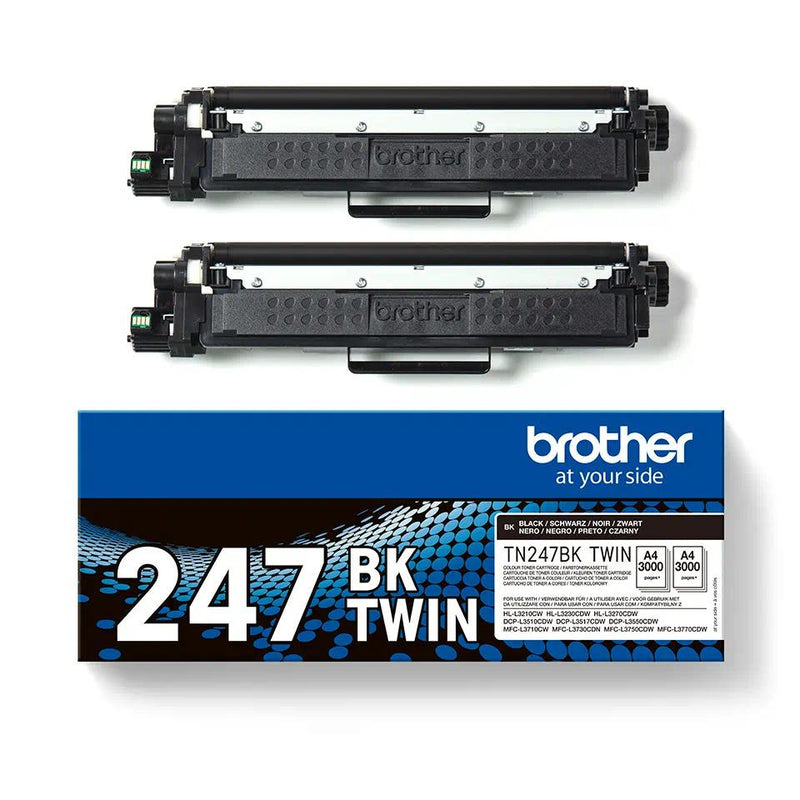 Brother Black Toner Cartridge Twin Pack 2 x 3k pages (Pack 2) - TN247BK - GARDEN & PET SUPPLIES