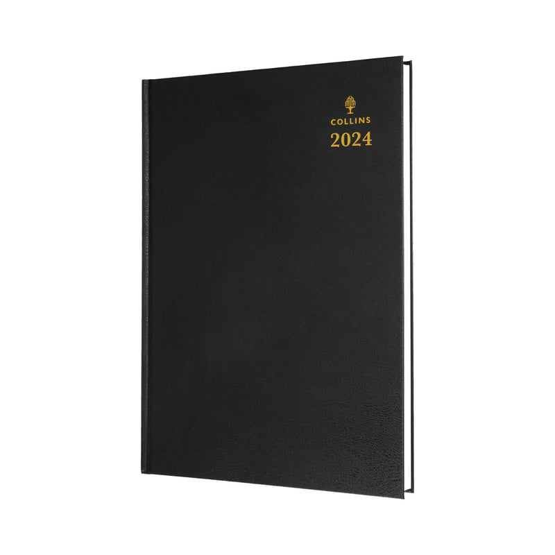 Collins Early Edition A4 Day To Page 2024 Diary Black 44E.99-24 818085 - GARDEN & PET SUPPLIES