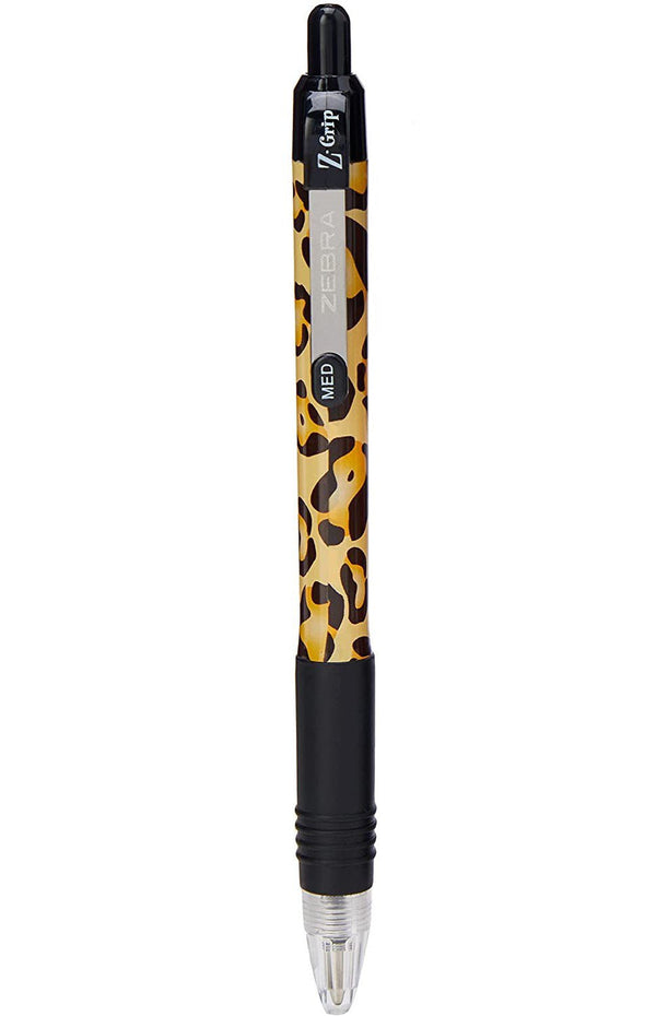 Zebra Z-Grip Animal Ballpoint Pen Cheetah Print Medium Point Black (Pack 12) 16803 - GARDEN & PET SUPPLIES