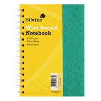 Silvine Luxpad A5 Wirebound Pressboard Cover Notebook Ruled 200 Pages Green (Pack 6) - SPA5 - GARDEN & PET SUPPLIES