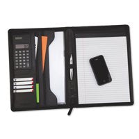 Monolith A4 Conference Folder with Calculator Leather Look Black 2914 - GARDEN & PET SUPPLIES