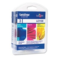 Brother Cyan Magenta Yellow Ink Cartridge Multipack 3 x 6ml (Pack 3) - LC1100RBWBP - GARDEN & PET SUPPLIES