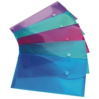 Rapesco Bright Popper Wallet Polypropylene Foolscap Assorted Colours (Pack 5) - 688 - GARDEN & PET SUPPLIES