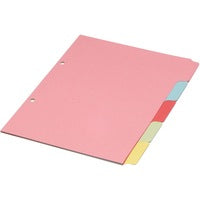 ValueX Divider A5 5 Part Multipunched Assorted Pastel Coloured Card 70599/J5 - GARDEN & PET SUPPLIES