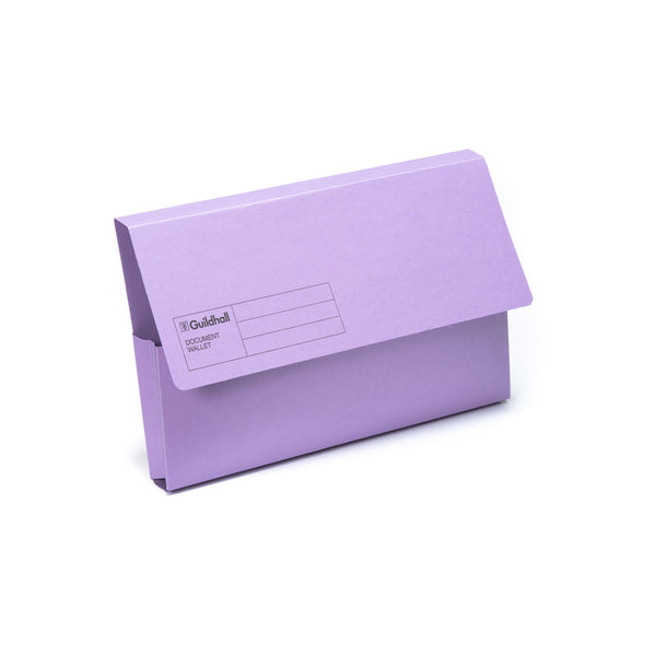 Guildhall Document Wallet Manilla Foolscap 285gsm Violet (Pack 50) - GDW1-VLTZ - GARDEN & PET SUPPLIES