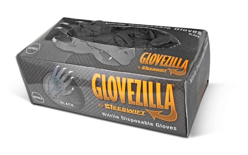 Glovezilla Black Powder Free Nitrile Gloves Pack 100's (All Sizes) - GARDEN & PET SUPPLIES