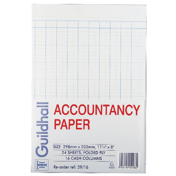 Guildhall Accountancy Paper 16 Cash Columns (240 Pack) 39/16 - GARDEN & PET SUPPLIES