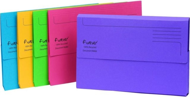 Guildhall Forever 211/5000 FOOLSCAP Document Wallet Assorted Colours (Pack of 25) - GARDEN & PET SUPPLIES