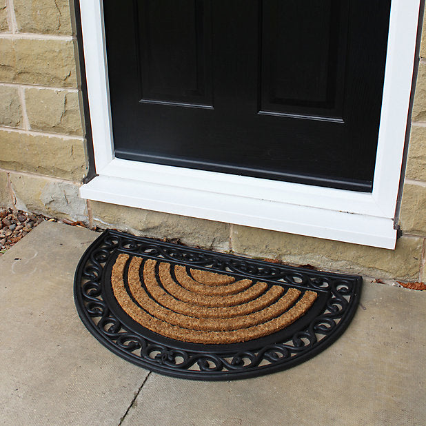 Half Moon Heavy Duty  Coir & Rubber Door Mat by Fixtures 45x75cm