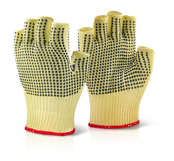 Kevlar Medium Fingerless Dotted Gloves {All Sizes} - GARDEN & PET SUPPLIES