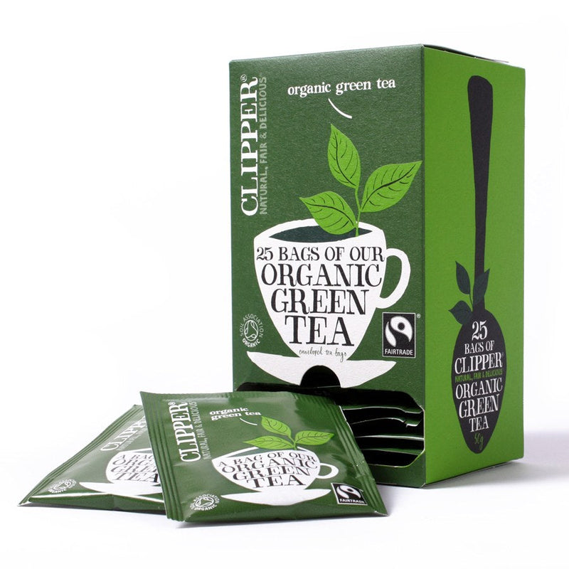 Clipper Organic Pure Green Tea Bags 25 Individually Wrapped Teabags