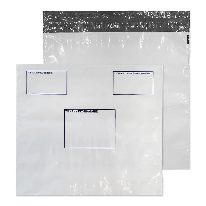 Blake 430 x 460 mm Polypost Polythene Mailing Bags with Address Panels x 100