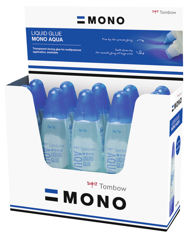 Tombow MONO Aqua Liquid Glue With Two Tips Transparent (Pack 10) - PT-WTC-10P - GARDEN & PET SUPPLIES