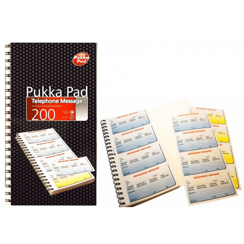 Pukka Pads Telephone Message Pad Wirebound 200 Pages - GARDEN & PET SUPPLIES