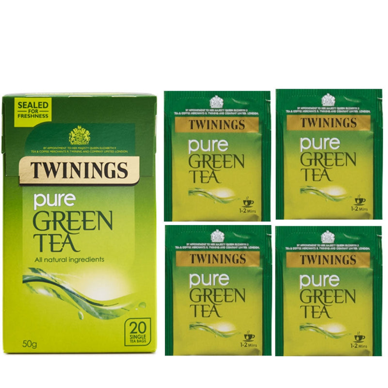 Twinings Pure Green Tea Bags (Pack of 20) - GARDEN & PET SUPPLIES