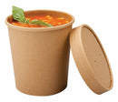 Caterpack 12oz Kraft Soup Bowls & Lids Pack 25's