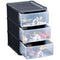 Fixtures 3 Drawer Organiser Unit in Black, Stackable.