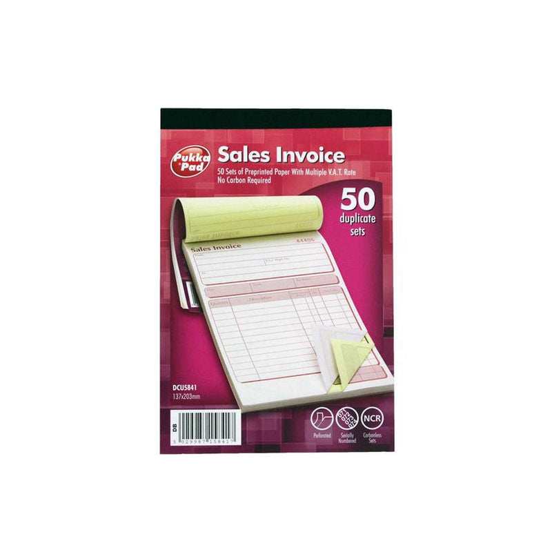 Pukka Sales Invoice 137x203mm Duplicate Book - GARDEN & PET SUPPLIES