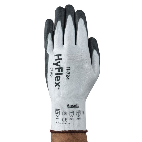 Ansell Hyflex 11-724 White/Grey Gloves (Pair) - GARDEN & PET SUPPLIES