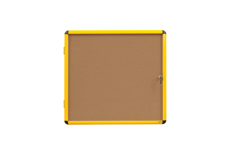 Bi-Office Ultrabrite Cork Noticeboard Display Case Lockable Yellow Aluminium Frame 12 x A4 - VT6601611511 - GARDEN & PET SUPPLIES