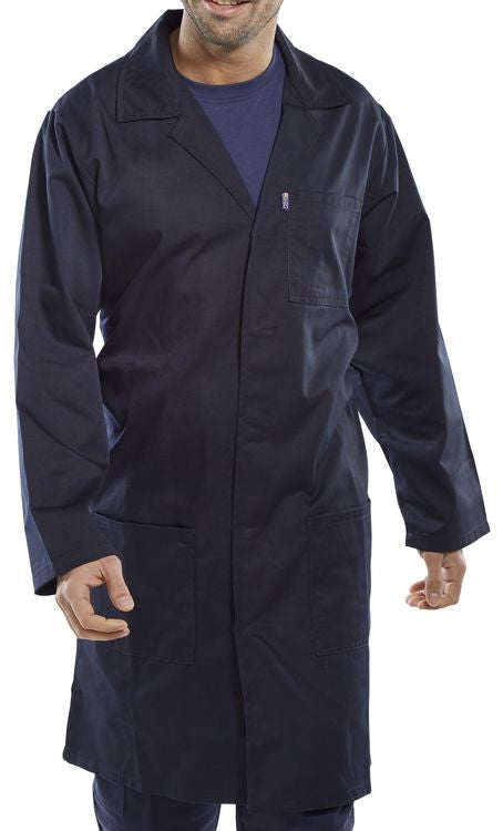 Warehouse Hygiene Coat Navy {All Sizes} - GARDEN & PET SUPPLIES