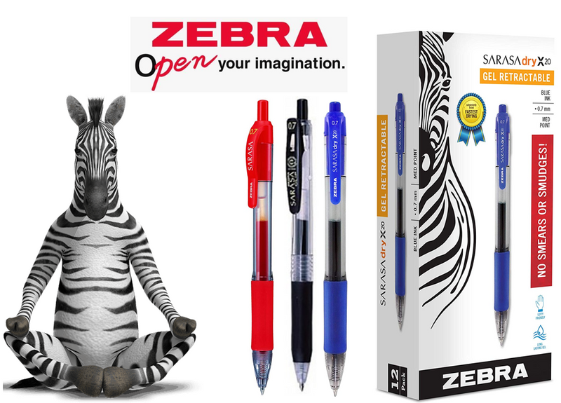 Zebra Sarasa Retractable Rollerball Gel Ink Pen Medium Black (Pack 12) - GARDEN & PET SUPPLIES