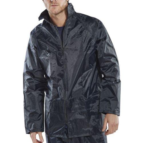 B-Dri Weatherproof Navy Nylon Jacket Multiple Sizes - GARDEN & PET SUPPLIES