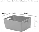 Wham Grey Rectangular Studio Basket 4.02 3.9 Litre