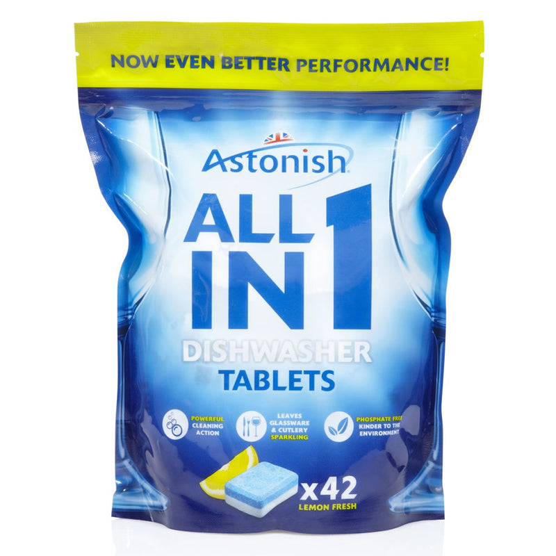 Astonish All In 1 Dishwasher Tablets Lemon (42) - GARDEN & PET SUPPLIES