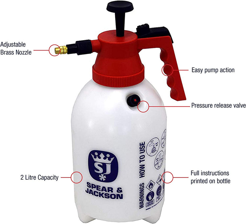 Spear & Jackson 2 Litre Pump Action Pressure Sprayer