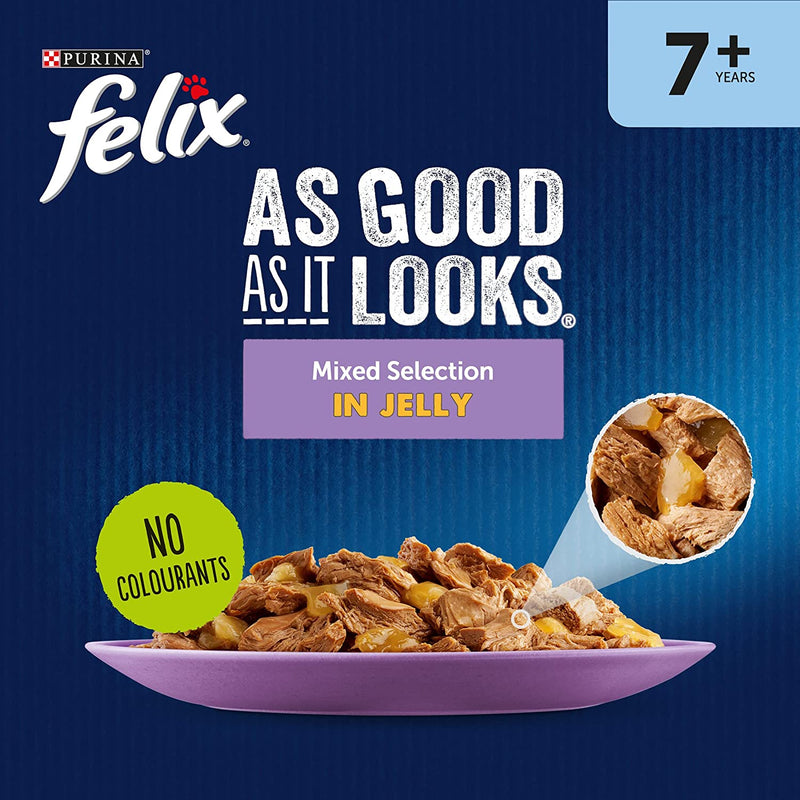 Felix AGAIL Senior Cat Food Mixed Selection in Jelly 40x100g