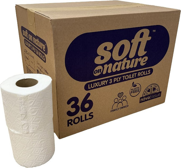 Soft on Nature Eco Toilet Rolls 3PLY Luxury Sustainable Tissue {36's}