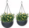 Fixtures Black Rattan Effect Hanging Basket LARGE 25cm x 16cm