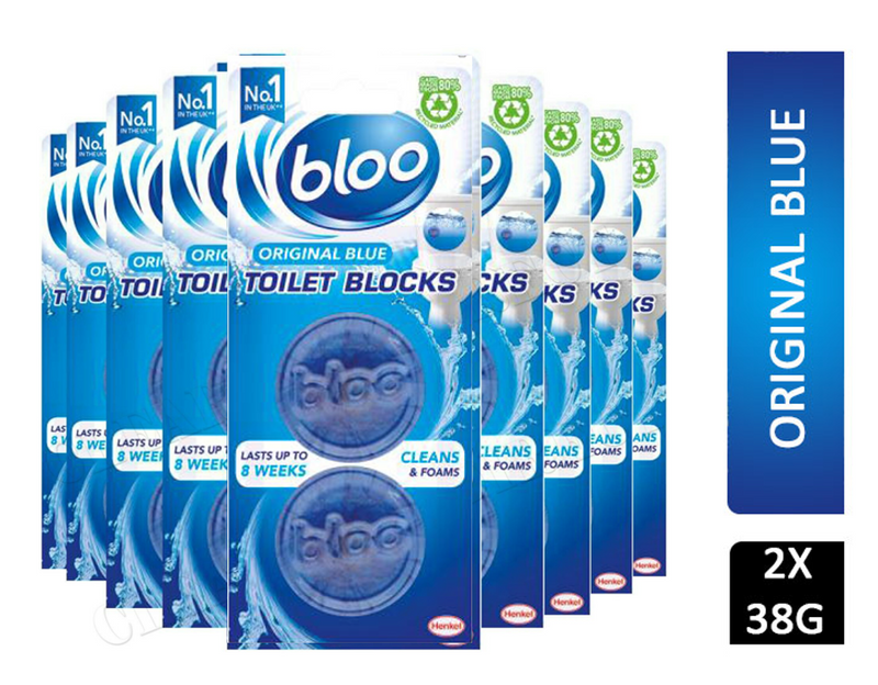 Bloo In Cistern Toilet Block Original Blue 2x38g