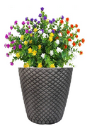 Strata Pewter Geometric Round Planter 35cm