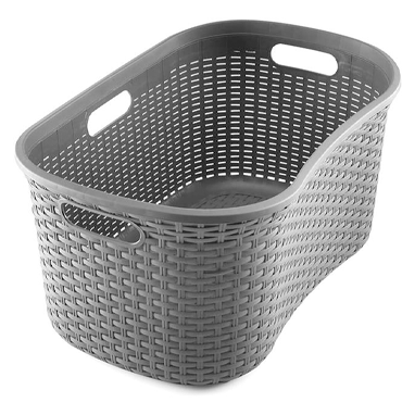 Addis Black Rattan Hipster Laundry Basket - Garden & Pet Supplies