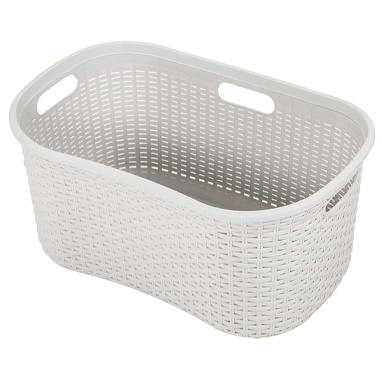 Addis Light Grey Rattan Hipster Laundry Basket - Garden & Pet Supplies