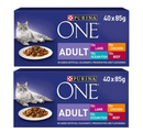 Purina ONE Adult Cat Food Pouches Mini Fillets in Gravy 80 x 85g {Bulk Pack Offer} - Garden & Pet Supplies