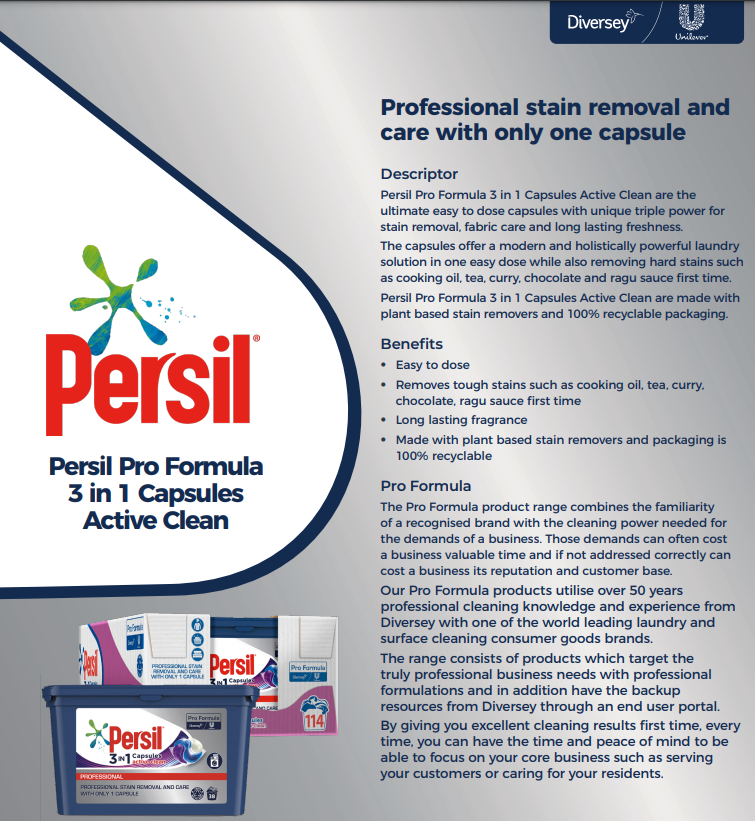 Persil Pro-Formula 3 in 1 Active Clean Capsules {38 Wash}