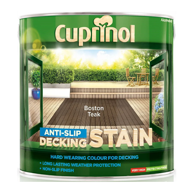 GARDEN & PET SUPPLIES -Cuprinol Anti-Slip Decking Stain BOSTON TEAK 2.5 Litre