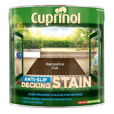 GARDEN & PET SUPPLIES -Cuprinol Anti-Slip Decking Stain HAMPSHIRE OAK 2.5 Litre