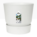 GARDEN & PET SUPPLIES - Elho Greenville Round Pot & Base WHITE 20cm