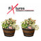 Fixtures Half Barrel Cask Planter Extra Large, Light Brown/Tan 62cm x 38cm - Garden & Pet Supplies