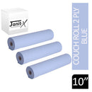 Janit-X 10 Inch Blue Eco 2 Ply Hygiene Couch Roll Made in UK from 100% Recycled paper