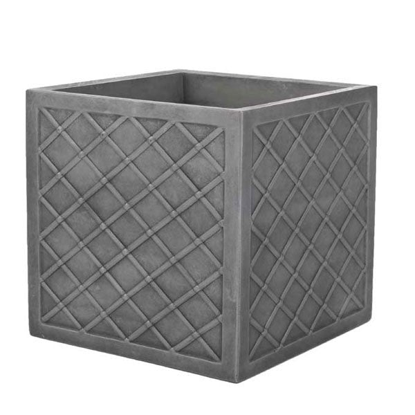 GARDEN & PET SUPPLIES - Strata Lazio Square Plastic Planter Plant Pot Grey 32cm